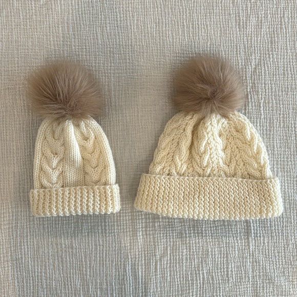 Hand-knit Mama + Me Hat Set - Picture 2 of 5